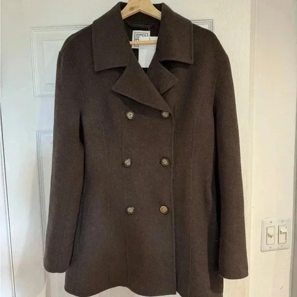 TOTEME NWT Structured Waist Jacket Chocolate Breasted Double Faced Wool 36 Brown